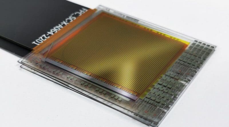 Thin-film technology: One of the two perovskite-based sensor prototypes that the researchers have used to demonstrate that the technology can be successfully miniaturized. Image: Empa / ETH Zurich