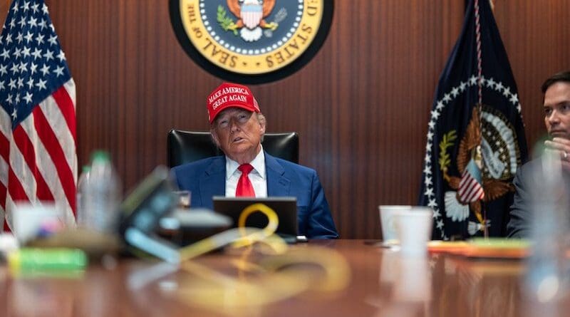 President Donald J. Trump in The Situation Room, June 21, 2025. Photo Credit: POTUS, X