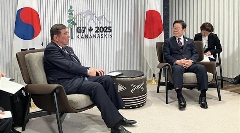 Japan's Prime Minister Shigeru Ishiba with South Korea's President Lee Jae-myung. Photo Credit: @shigeruishiba, X