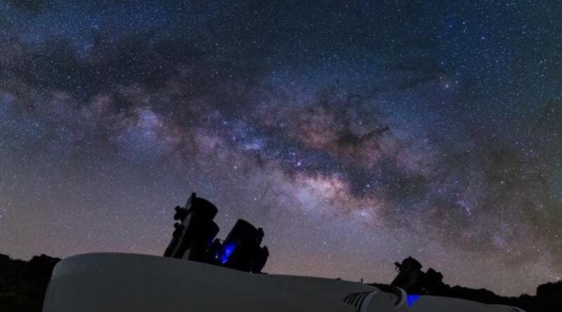 Full GOTO-North node under the skies of La Palma CREDIT: K. Ulaczyk (2024)