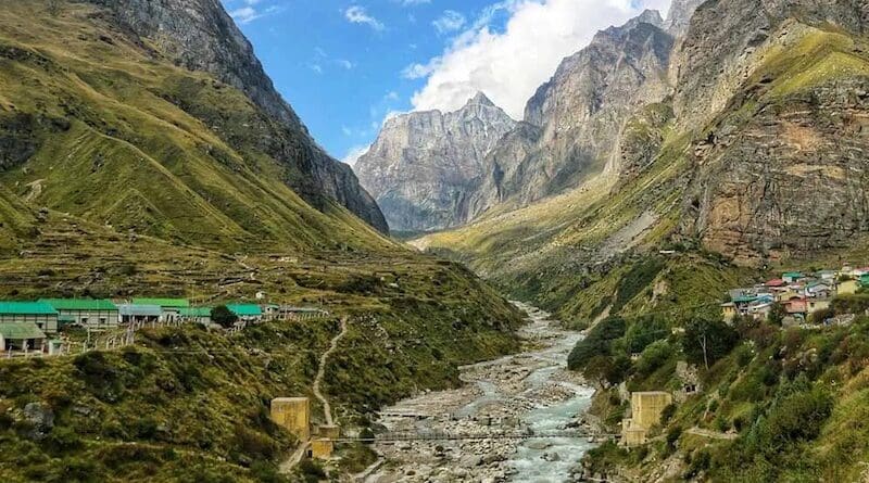 A river flowing through Mana - considered the last village in north India. A new study has indicated significant drops in water volume across India’s rivers. Copyright: Nithin Ajayan, Pexels.