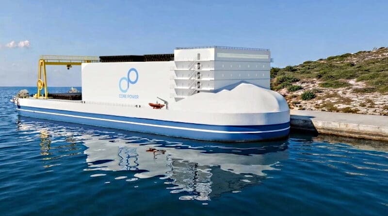 Model of a floating nuclear power plant (FNPP). Image Credit: Core Power