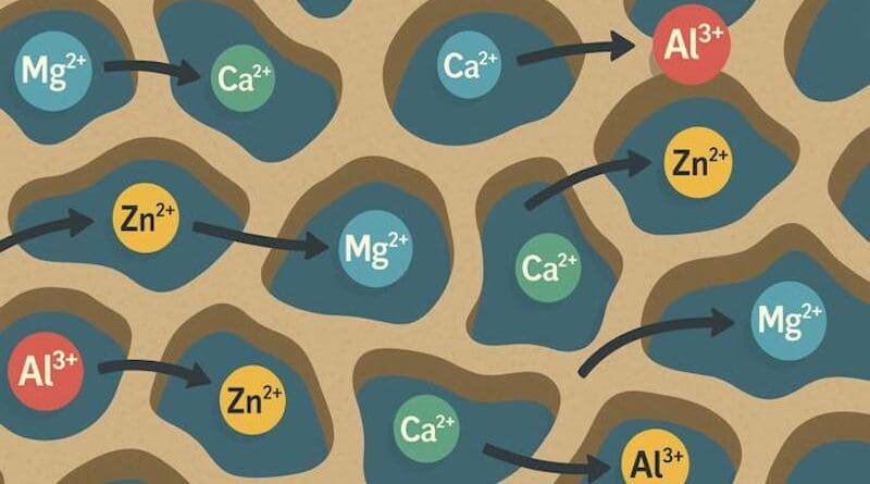 The open, sponge‑like network inside a porous transition‑metal oxide lets the larger, doubly- or triply-charged ions travel during a battery’s charge and discharge cycles. CREDIT: New Jersey Institute of Technology