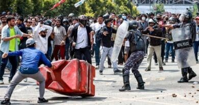 Security forces and protestors in Nepal. Photo Credit: Tasnim News Agency