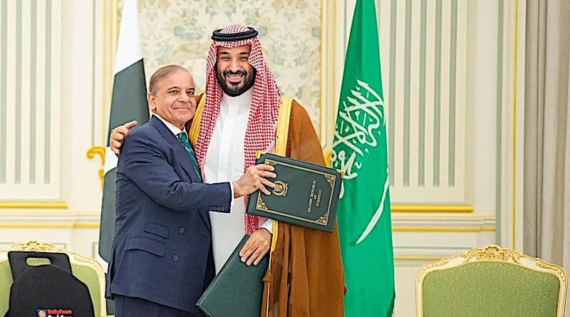 Pakistan's Prime Minister Shehbaz Sharif with Saudi Arabia's Crown Prince Mohammed bin Salman. Photo Credit: SPA