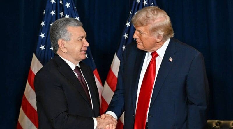 President of the Republic of Uzbekistan Shavkat Mirziyoyev with US President Donald Trump. Photo Credit: president.uz