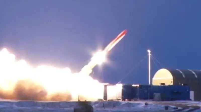 File photo of a previous test launch of Russia's Burevestnik missile. Photo Credit: Mil.ru, Wikipedia Commons