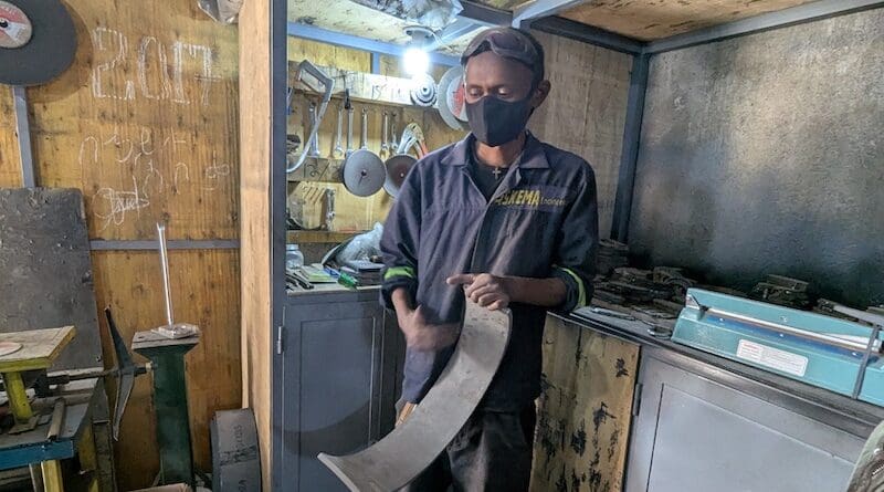 Behailu Seboka, founder of Askema Engineering, in his workshop. Source: African Development Bank Group (AfDB)
