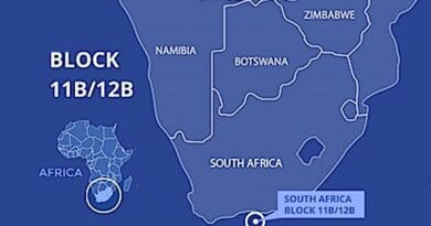 The Luiperd-Brulpadda gas-condensate project, in Block 11B/12B off South Africa's southern coast. Credit: africaenergycorp.com