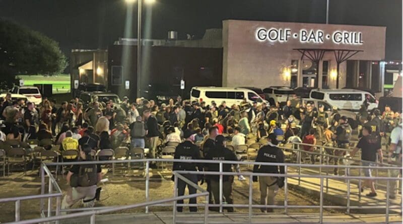 Homeland Security Task Force Operation Results in the Arrest of More than 150 Illegal Aliens at Tren de Aragua Nightclub in San Antonio. Photo Credit: DHS