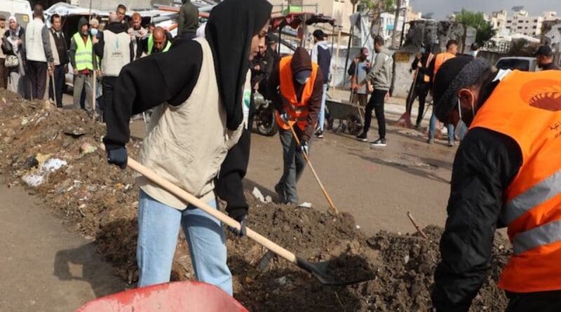 Volunteers, NGOs and the UN are involved in the "We Will Rebuild Gaza" campaign. Photo Credit: UN News
