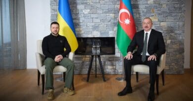 File photo of Ukraine's President Ukraine Volodymyr Zelenskyy with Azerbaijan's President Ilham Aliyev. Photo Credit: Ukrainian Presidential Press Service
