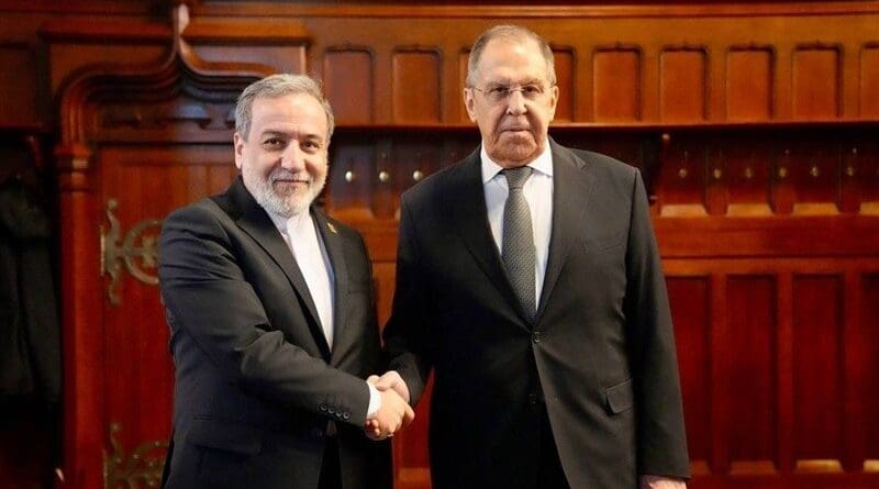 Iranian Foreign Minister Abbas Araqchi with Russian counterpart Sergei Lavrov. Photo Credit: Tasnim News Agency