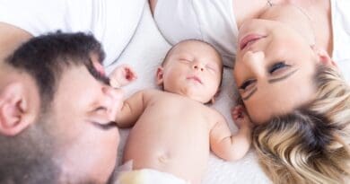 family parents baby