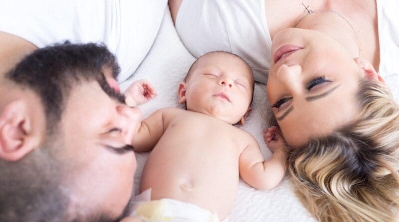 family parents baby