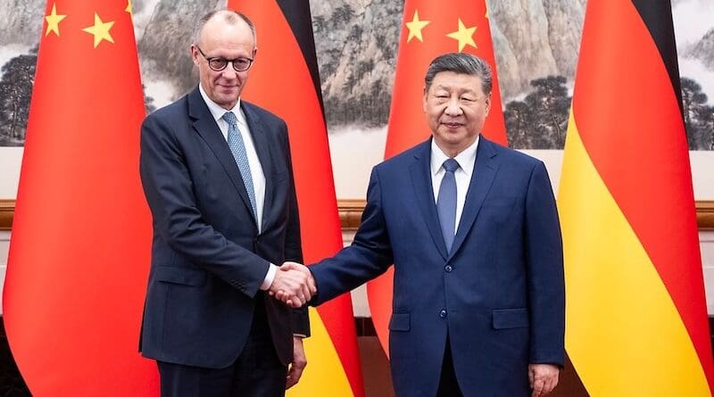 Germany's Chancellor Friedrich Merz with China's President Xi Jinping. Photo Credit: Federal Government/Guido Bergmann