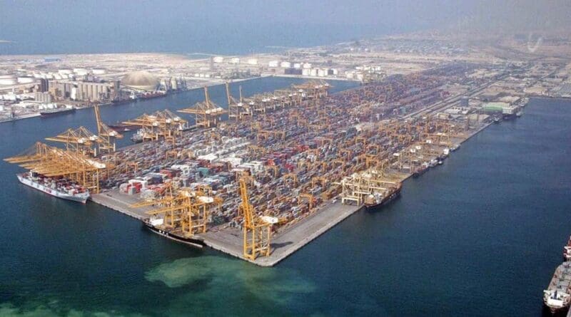 Port of Dubai Emirate, located in Jebel Ali district, Dubai, United Arab Emirates. Photo Credit: Imre Solt, Wikipedia Commons