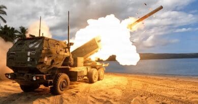 A U.S. Army M142 High Mobility Artillery Rocket System assigned to the 5th Battalion, 3rd Artillery Regiment, 7th Infantry Division/Multi-Domain Command – Pacific fires for a training iteration in support of Exercise Balikatan 2026, in Palawan, Philippines, April 27, 2026. Photo Credit: Army Staff Sgt. Brandon Rickert