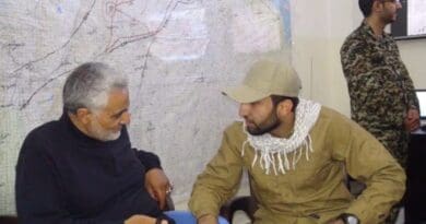 A photograph from a social media account of Mohammad Baqer Saad Dawood Al-Saadi with Qasem Soleimani, the longtime commander of the IRGC-QF. Photo Released by US Justice Department