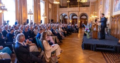Mark Rutte, NATO Secretary General, speaking at the Rotterdam Summit. Photo Credit: NATO