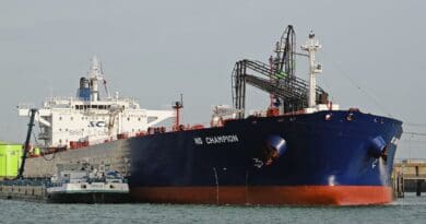 The oil tanker NS Champion, considered by the US Office of Foreign Assets Control to be one of the vessels in the Russian shadow fleet. Photo Credit: kees torn, Wikipedia Commons