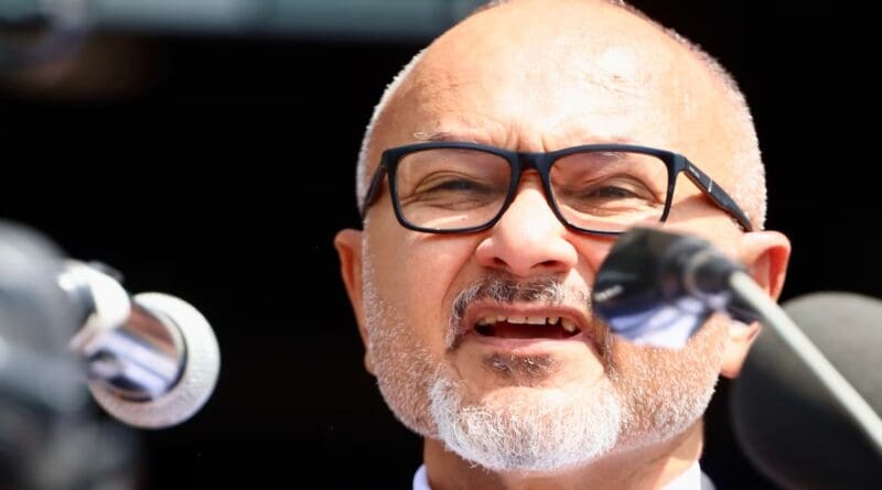 Newly elected Solomon Islands Prime Minister Matthew Wale during his inaugural speech, Honiara, Solomon Islands, May 15, 2026. (Charley Piringi/RFA)