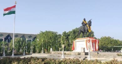 Industrial Revolution In Mewar 1,000 Years Ago: New Light In Mines Of South Rajasthan – Essay Imposing statue of Maharana Pratap at Udaipur airport. Photo-credit: MMCF, Udaipur