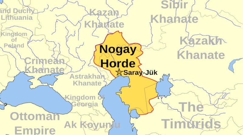 Approximate territory of the Nogai Horde at the end of the 15th century. Credit: Wikipedia Commons