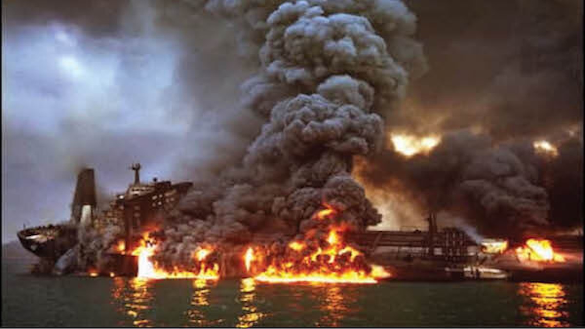 Tanker Explodes After Hitting Naval Mine In Strait Of Hormuz