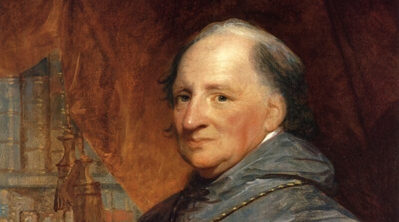 Archbishop John Carroll. Credit: Detail of portrait by Gilbert Stuart, Wikipedia Commons