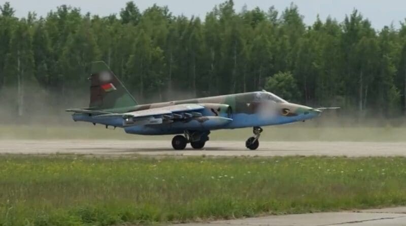 Image of the Su-25 attack aircraft in the Belarus-Russia exercise