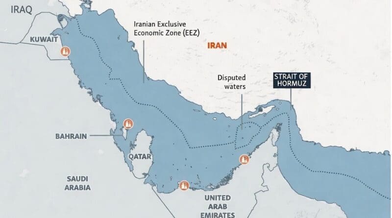 About 20 percent of the total amount of petroleum liquids consumed in the world flows through the Strait of Hormuz, a critical chokepoint between Oman and Iran. Note: The orange terminal symbol denotes operational liquefied natural gas (LNG) terminals. Source: Interactive World LNG Dashboard, RFE/RL