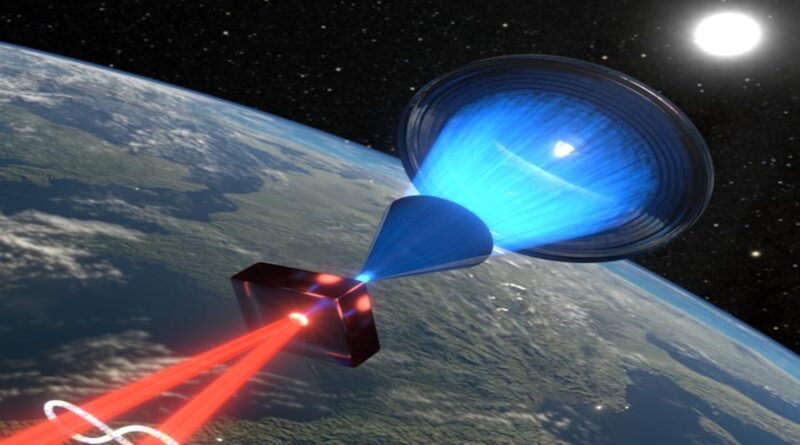 aUsing a new cone-shaped solar concentrator, researchers showed that sunlight can be used to create entangled photons. This could one day enable satellites to create secure encryption keys using the sunlight already abundant in space CREDIT: Florian Sterl