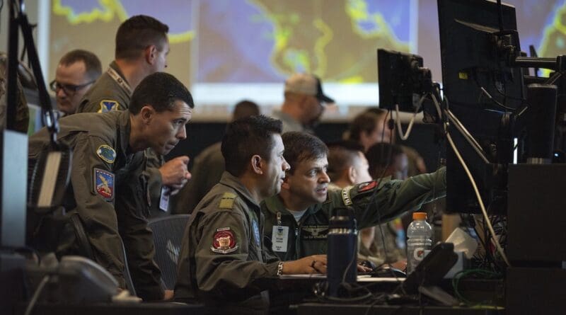 Air Force personnel from Argentina, Brazil, and Colombia participate in PANAMAX 2024 at Davis-Monthan Air Force Base, Arizona, August 8, 2024. Over more than two decades, PANAMAX has evolved into a multinational platform for strengthening interoperability, command-and-control procedures, and operational capabilities among partner nations. (Photo: U.S. Air Force Technical Sergeant Rachel Maxwell)